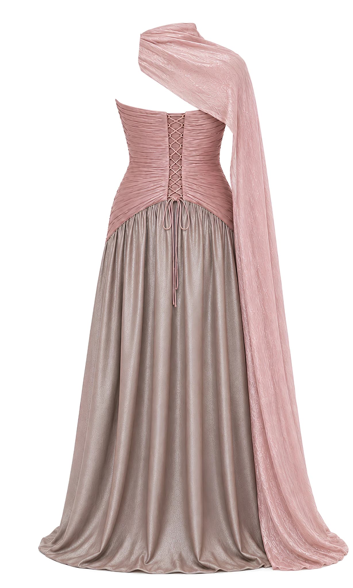 Rose Taupe & Blush Draped Gown image 2