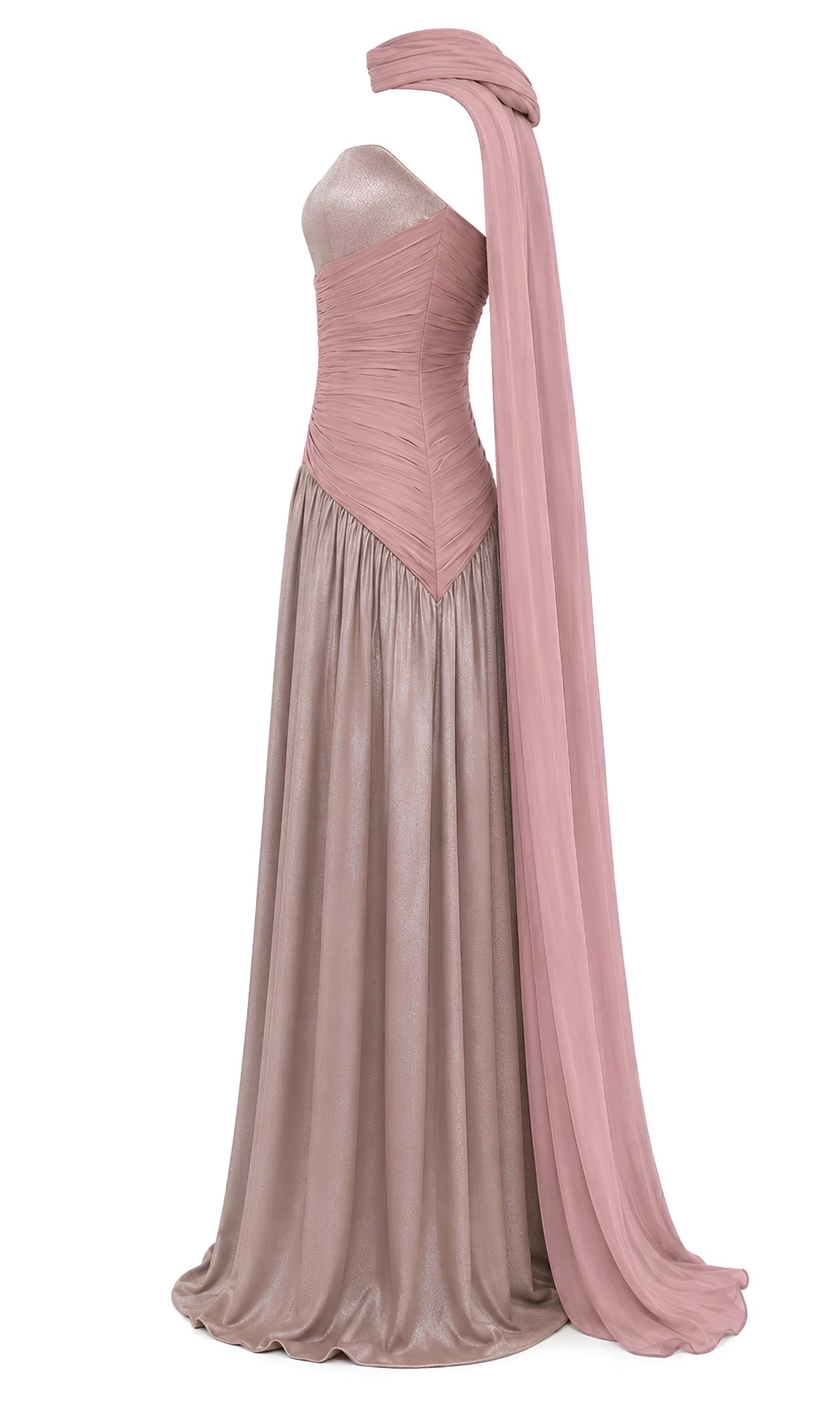 Rose Taupe & Blush Draped Gown image 3