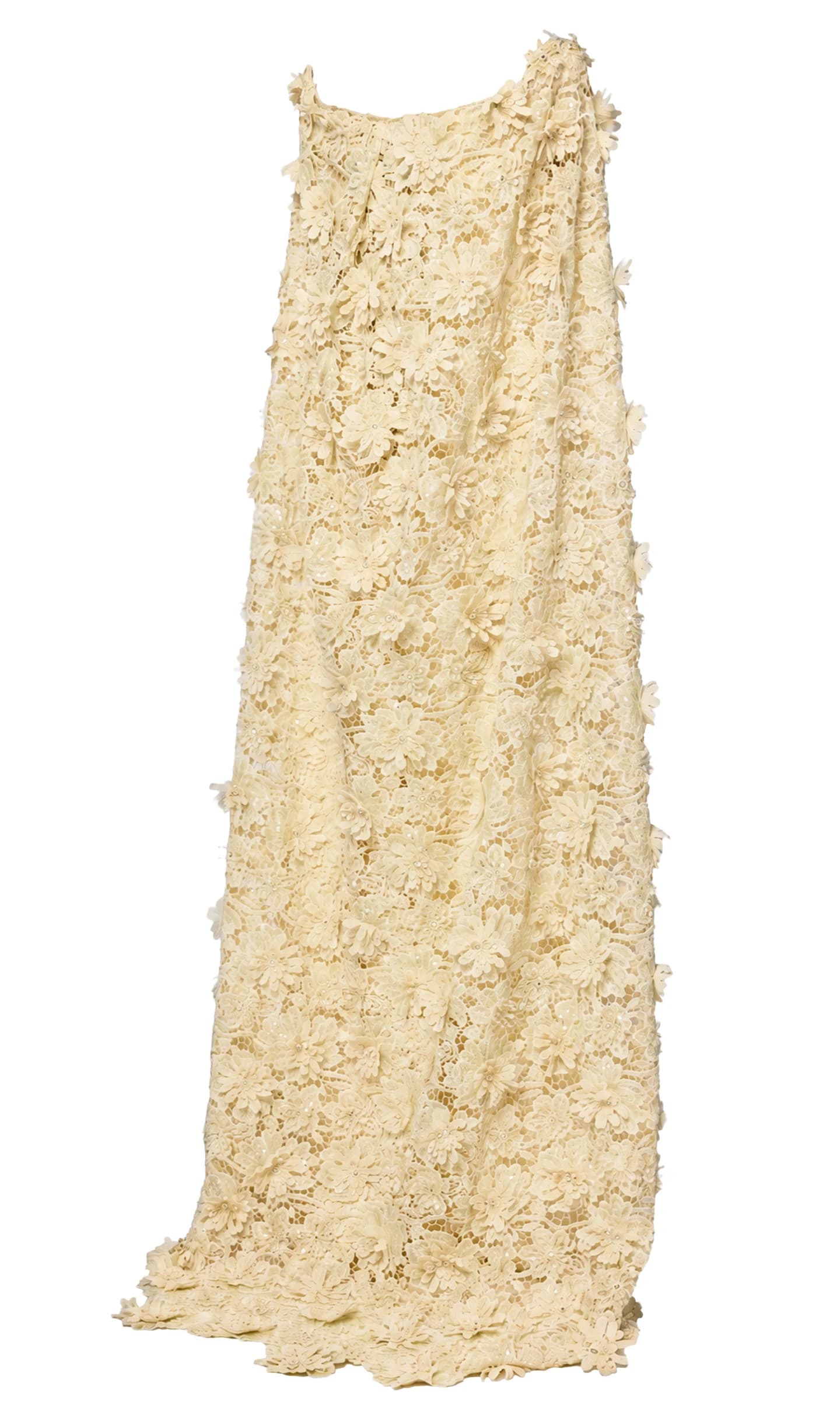 Lime Floral Lace Cape Gown image 2