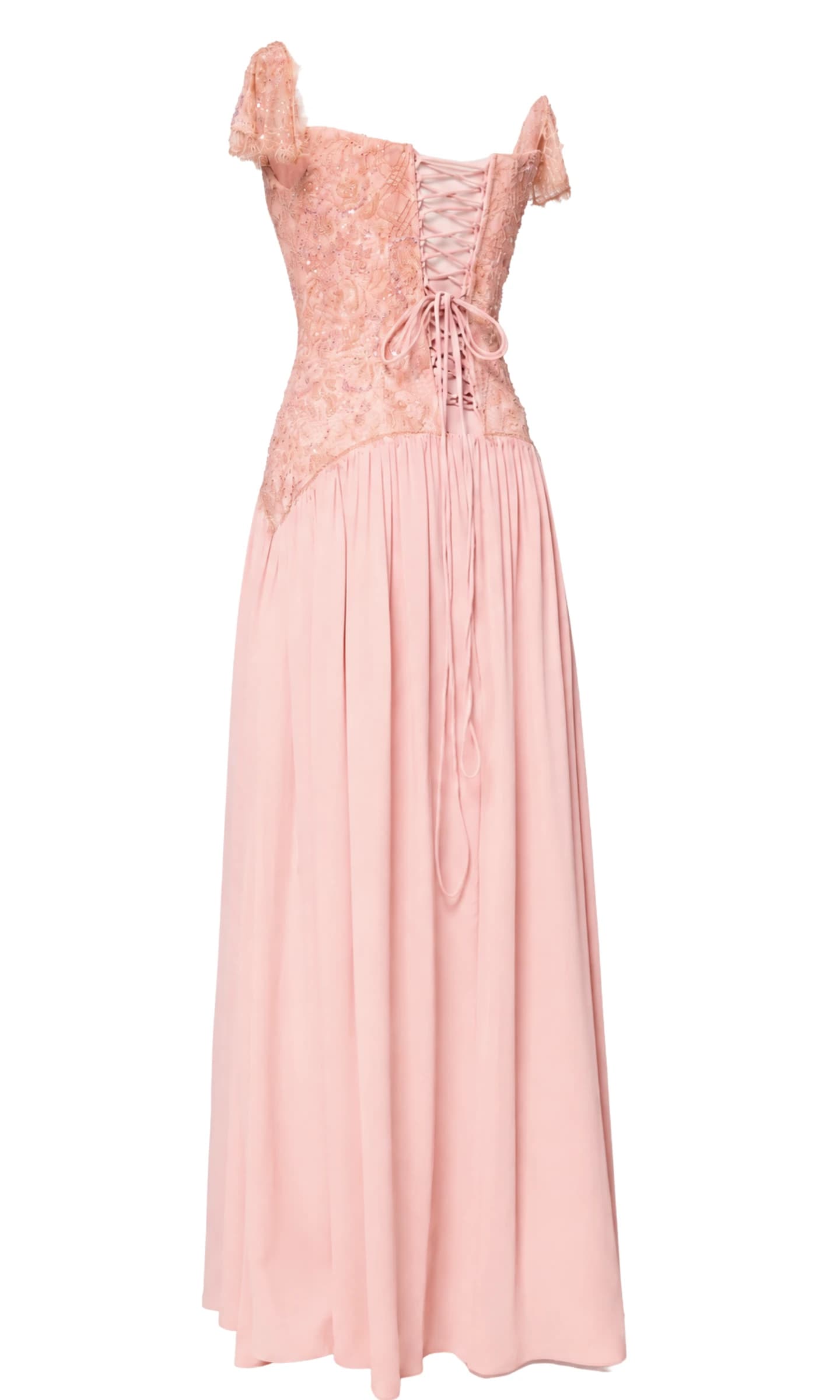 Blush Embroidered Corset Gown image 3