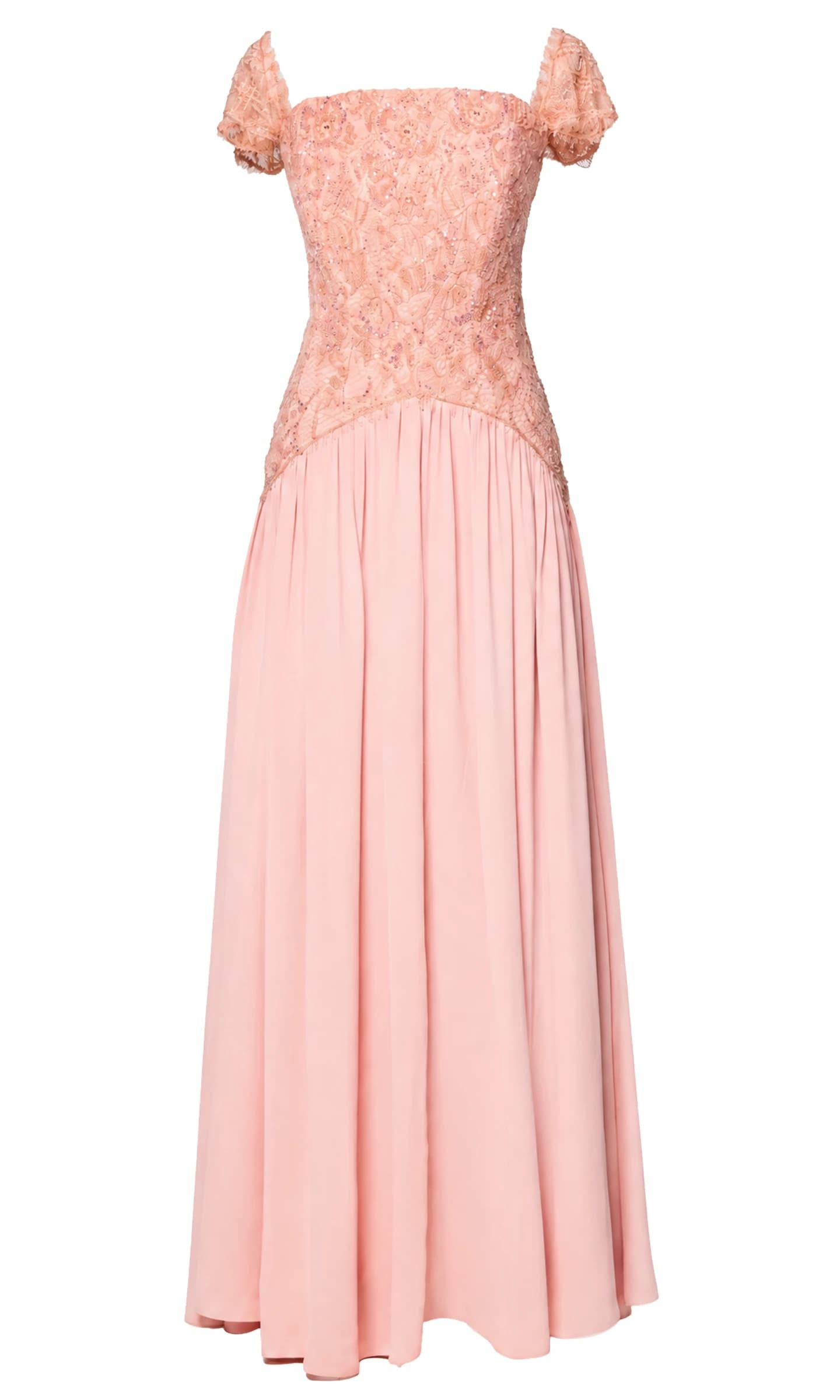 Blush Embroidered Corset Gown