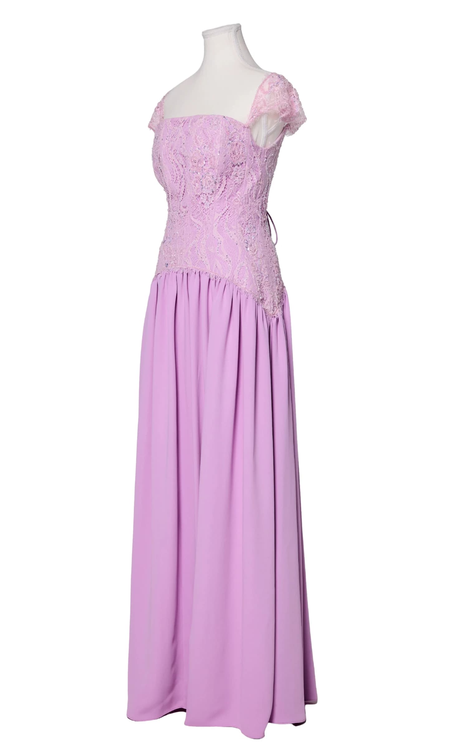Lavender Embroidered Corset Gown image 2