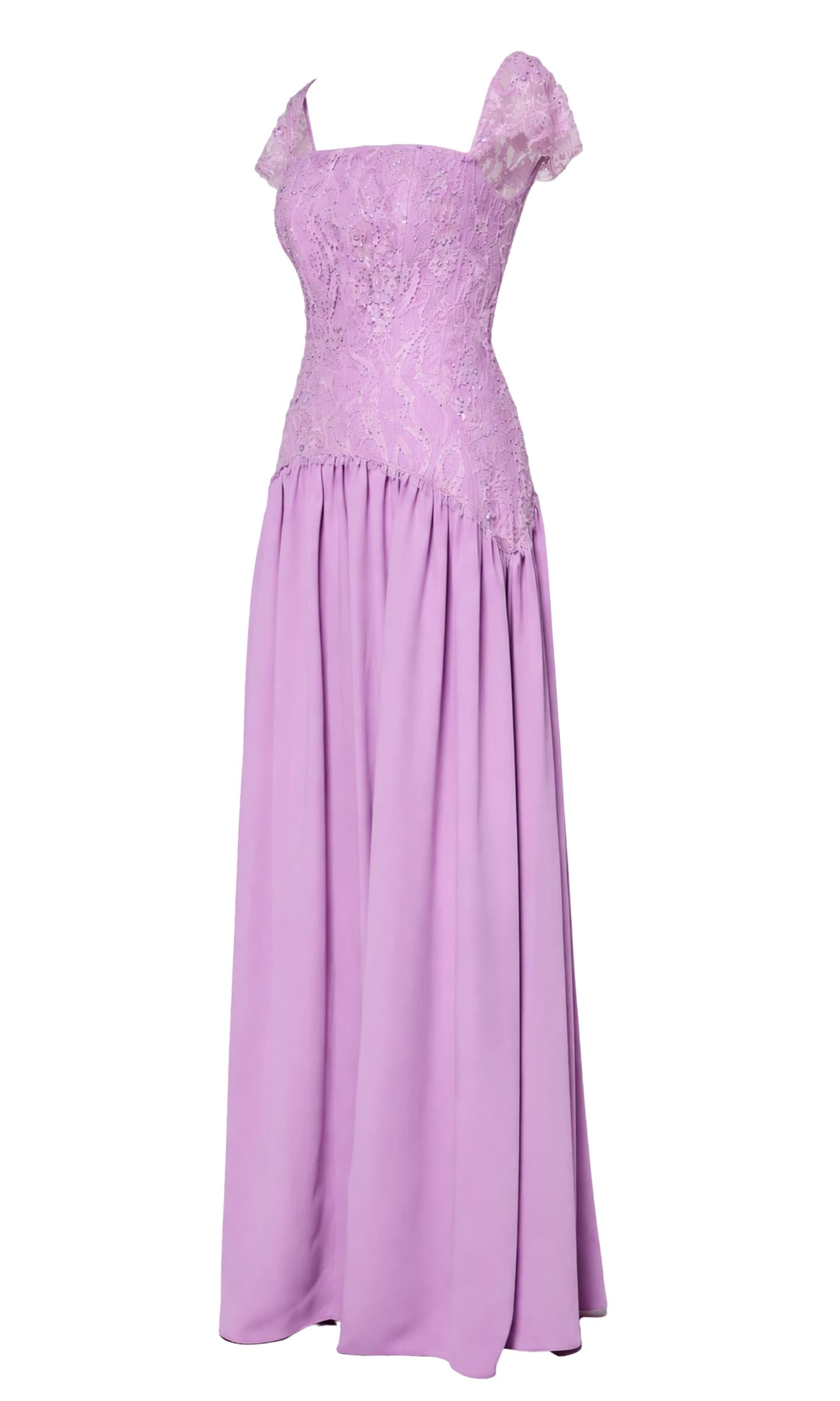 Lavender Embroidered Corset Gown